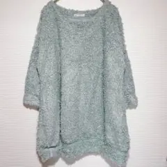 コルザ　シャギーニット ふわふわ ブルー　プードルニット ゆるニット　フェミニンのサムネイル
