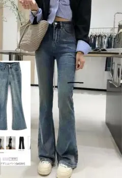 GRL フレアデニムパンツ　ブルー