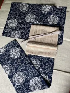 新品未使用⭐︎今季新作⭐︎高級綿麻⭐︎菊花紋様⭐︎浴衣半幅帯セット 