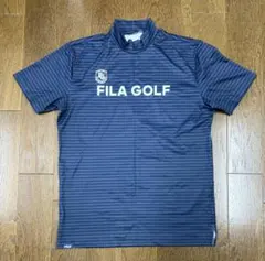 Mサイズ FILA GOLF モックネックシャツ 半袖 ネイビーのサムネイル