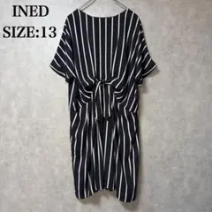 INED ストライプ柄 半袖 ワンピース トップス サイズ13のサムネイル