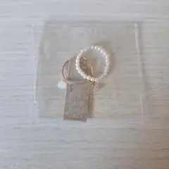 Kaza 2連リング パール ゴールドカラー