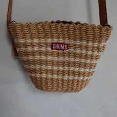 CHUMS ストライプ編み込みショルダーバッグ