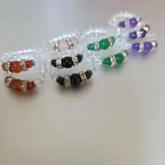 天然石 ビーズリング
