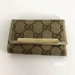 GUCCI グッチ GGキャンバス キーケース 6連 ゴールド金具 レディース