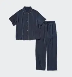 UNIQLO サテンパジャマ　上下　ネイビー　グレー　ルームウェア　2セットのサムネイル
