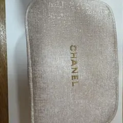 CHANEL ラメ入りベージュポーチ