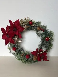 クリスマスリース ポインセチア ハンドメイド