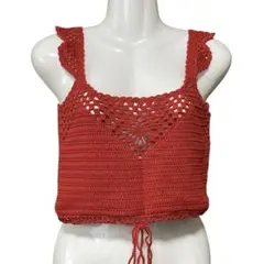 F49)FOREVER21 クロシェ クロップトップのサムネイル