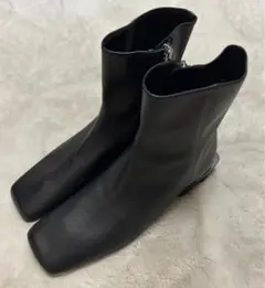 【未使用品】ZARA/ザラ/スクエアトゥブーツ/size36/黒