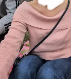 H&M オフショルダー ピンク