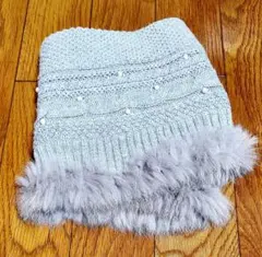 スヌード　KUMIKYOKU 組曲　ラビットファー付き マフラー