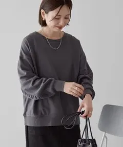 AMERICAN HOLIC バックギャザー裏毛プルオーバー チャコールグレー