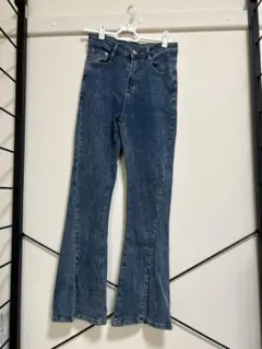 フレアデニム ハイウエストデニム スリット