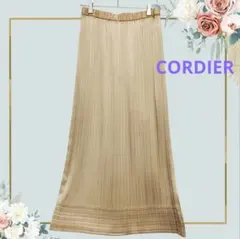 【美品】CORDIER コルディア ロングスカート プリーツ ベージュゴールド