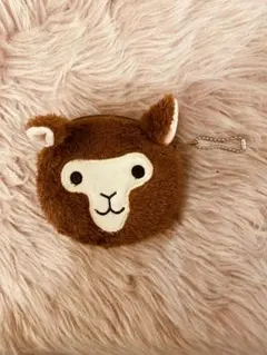 動物顔ポーチ（茶色）　未使用