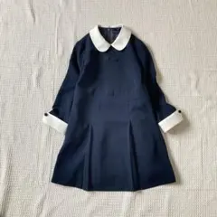 女の子　フォーマル　130㎝　卒園式　入学式　ワンピース　ネイビー　バイカラー