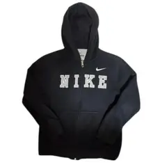 NIKE ブラック ジップアップパーカー swag 短丈 メンズ y2k