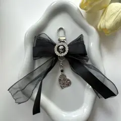 韓国ビーズ チャーム キーホルダー ストラップ リボン y2k