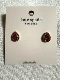 【新品・未使用】kate spade ピアス ピンク　キュービックジルコニア