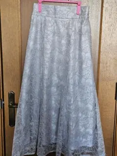 natural couture/osono長さ変えれるチュール刺繍レーススカート