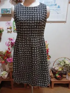 新品⭐Rope Picnic ロペピクニックノースリーブツイードフレア⭐M