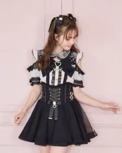 LIZLISA BIGリボンオープンショルダーブラウス ブラック×ピンク 極美品