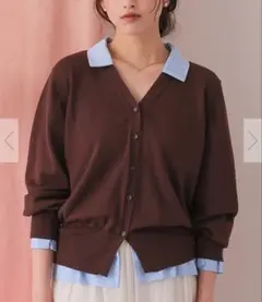 【美品】ティティベイト　シャツドッキングニットカーディガンのサムネイル