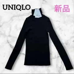 新品✨ユニクロ　エクストラファインメリノリブタートルネックセーター　XS 黒