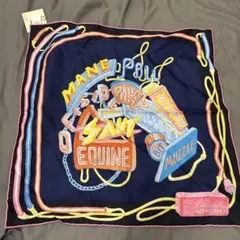 【カレ45】HERMES 馬具デザイン シルクスカーフ