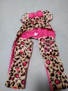 新品ディズニーミニーヒョウ柄パルパルーザファンキャップマフラー