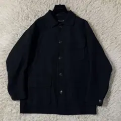 【美品】UNIQLO　＋Ｊウールオーバーサイズシャツジャケット　ブラック M