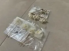 エレガントな花とパールのヘアピンセット