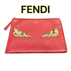 【美品】FENDIフェンディ クラッチバッグ セカンドバッグ モンスター 本革