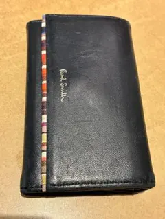 ポールスミス カードケース ストライプ 名刺入れ 黒 ブラック