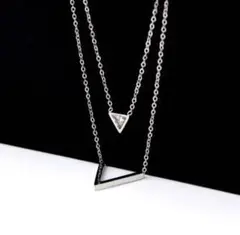 2連 ネックレス ステンレスネックレス ステンレスチェーン シルバー