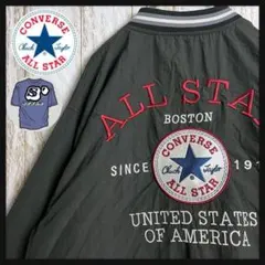 【人気デザイン】コンバース☆両面刺繍ロゴボンバージャケット 希少3L ゆるだぼ