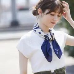 トッコクローゼット♡パールビジュー付きフラワー刺繍フレンチスリーブカーディガンのサムネイル