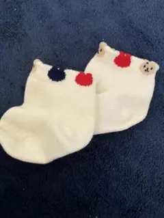 【未使用品】ミキハウス　ベビー靴下 7〜8ホワイト