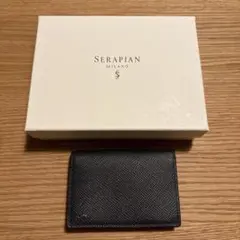 新品未使用】SERAPIAN ネイビー レザー 長財布 - メルカリ