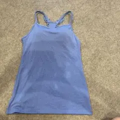 青いレースタンクトップ ブラトップ付き