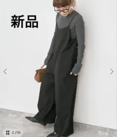 スピックアンドスパン　ドットジャガードサロペット36 タグ付き