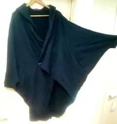 Deorart ドルマン袖 カシュクールアウター 黒 オーバーサイズ 男女兼用