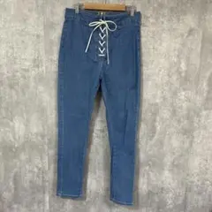 PEACH JOHN レースアップ　スキニーデニム　バックジッパー　Lサイズのサムネイル