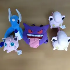 ポケモン もふぐっとプリン２種とハクリュー顔型ぬいぐるみリュックゲンガー