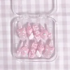 ネイルチップ 地雷 量産型 平成女児 ピンク ねこ いちご