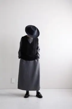 kanoco　着　無印　良品　洗えるミラノリブ編み　ベスト　黒　ブラック　XL