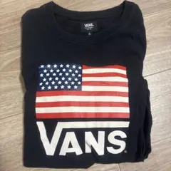VANS アメリカ国旗プリント 長袖カットソー Lサイズ