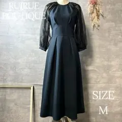 ルイルエブティック　オーガンジー×レース コンビネーションワンピースドレス　M