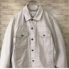 レトロ 古着 H&M シンプル ピケ Gジャン デニムジャケット 生成り L相当